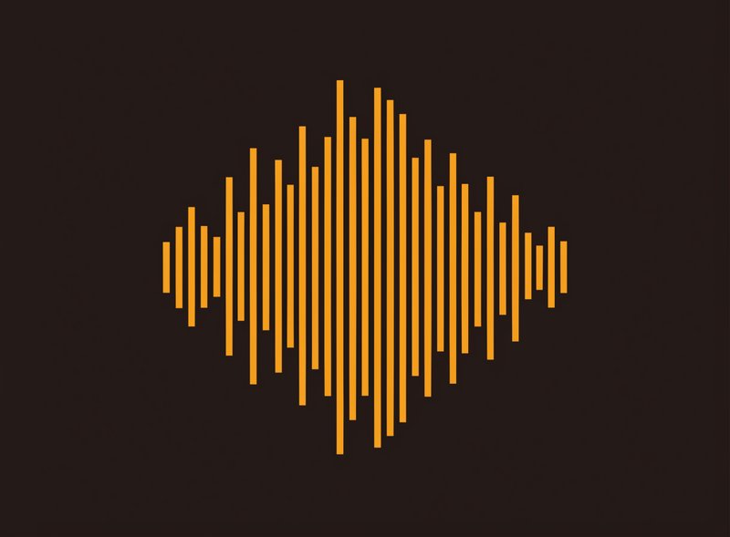 A golden waveform design visualizes audio, representing Awaaz Media’s multilingual video production expertise.